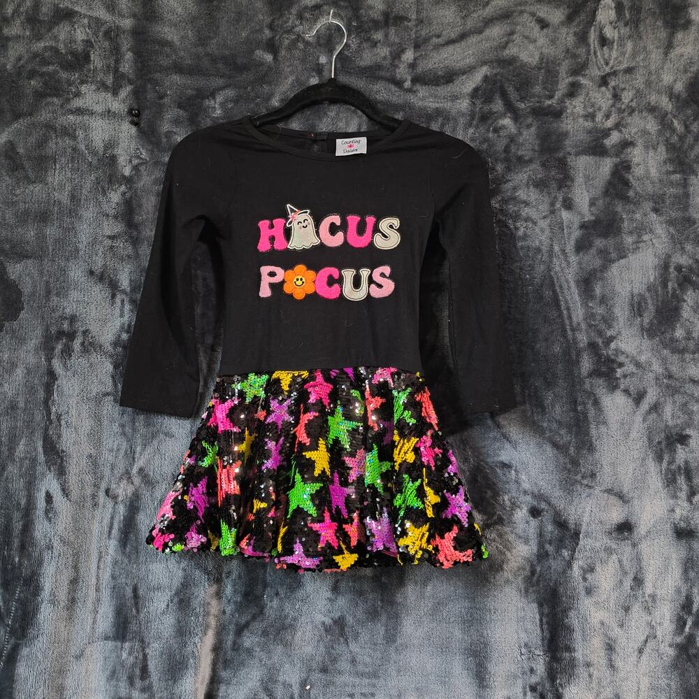 Counting Daisies Hocus Pocus Sequin Halloween Dress Girls 4/5 XS